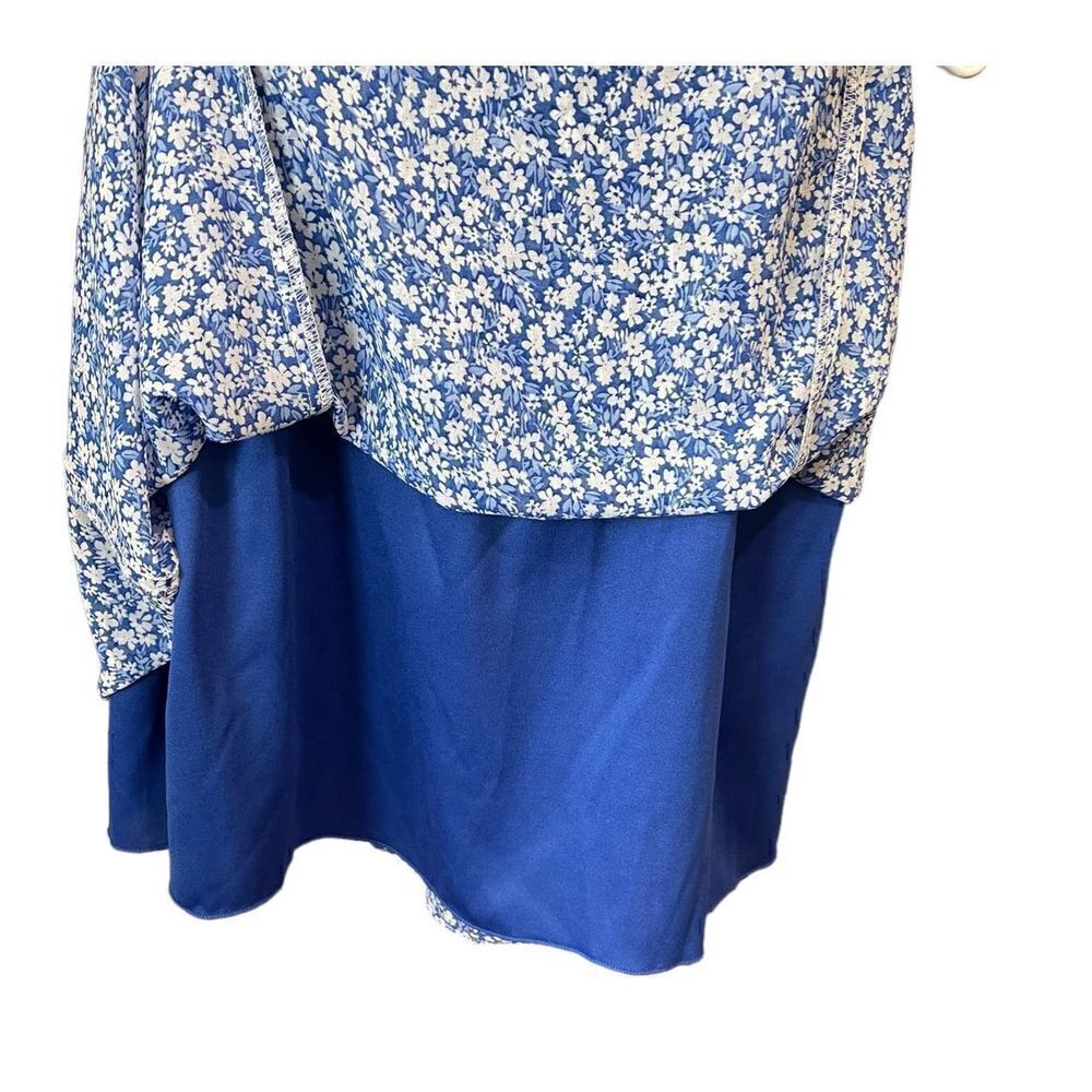 B. Darlin Puff Sleeve Sweetheart Tie Neck Floral Dress Size 11/12 - Picture 6 of 6
